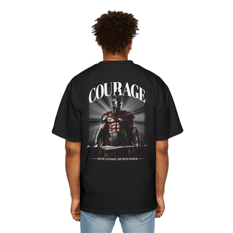 Men's Courageous Oversized Tee - Live By Courage, Die With Honor