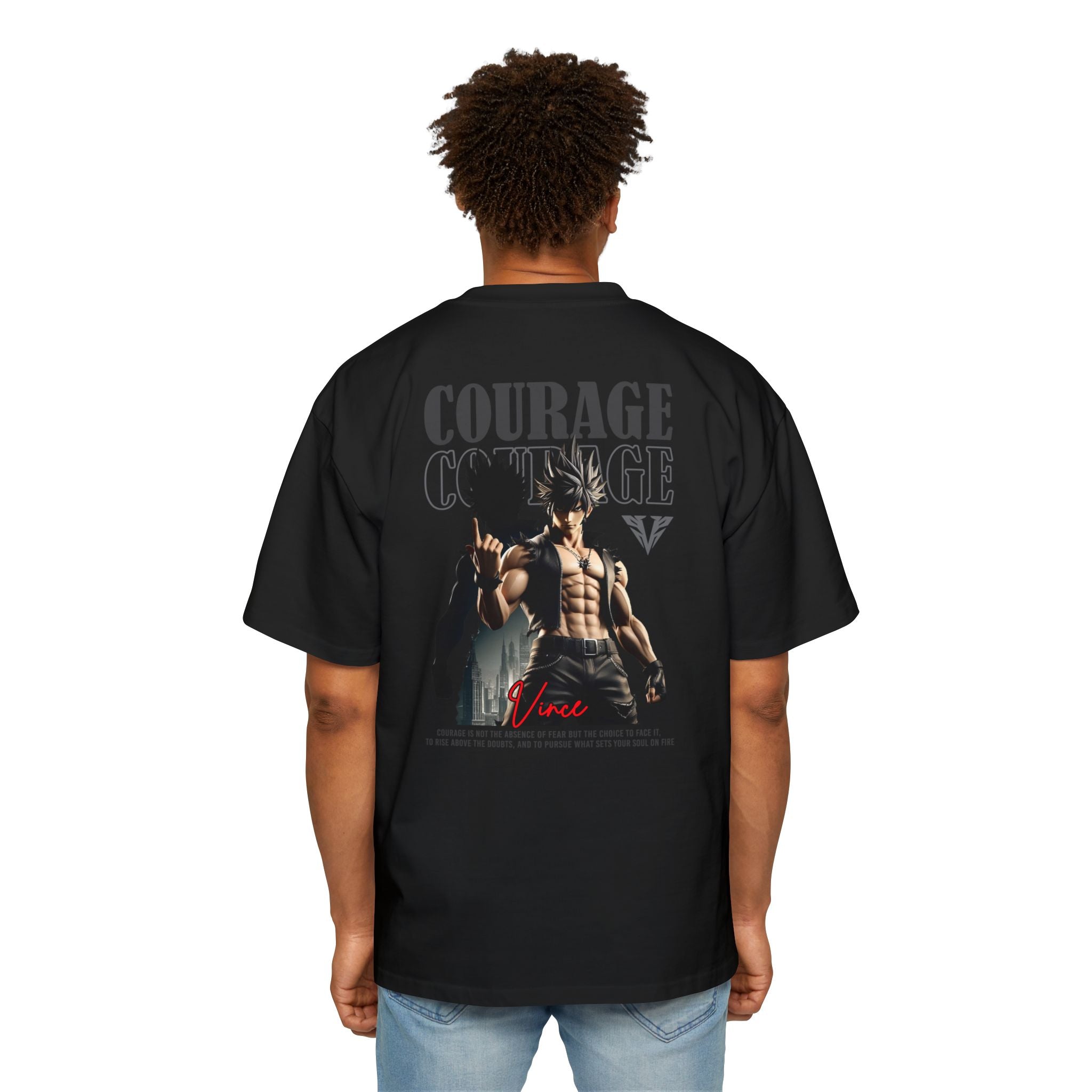 Courage Men's Heavy Oversized Tee - Courage & Strength Graphic T-Shirt