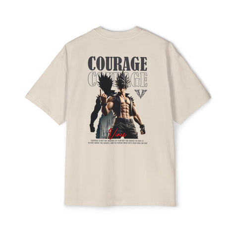 Courage Men's Heavy Oversized Tee - Courage & Strength Graphic T-Shirt