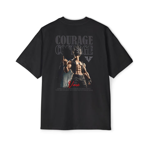 Courage Men's Heavy Oversized Tee - Courage & Strength Graphic T-Shirt