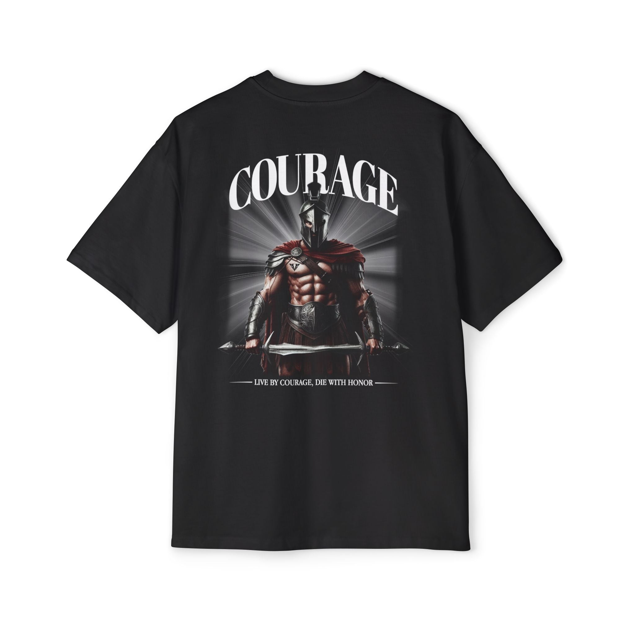 Men's Courageous Oversized Tee - Live By Courage, Die With Honor