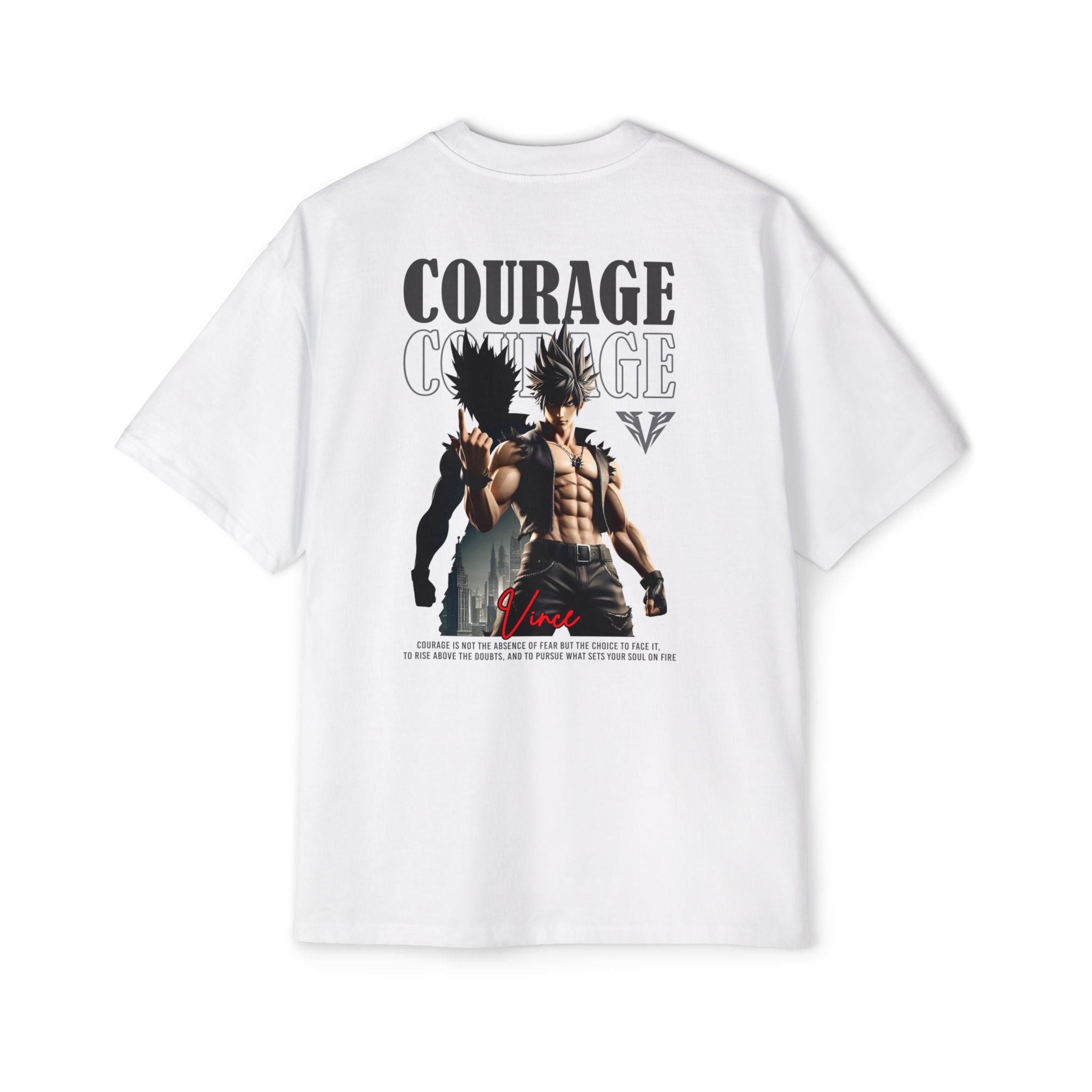 Courage Men's Heavy Oversized Tee - Courage & Strength Graphic T-Shirt