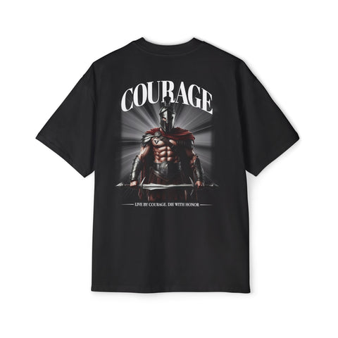 Courage Men's Courage Graphic Oversized Tee - Live by Courage, Die with Honor