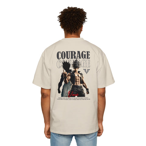 Courage Men's Heavy Oversized Tee - Courage & Strength Graphic T-Shirt